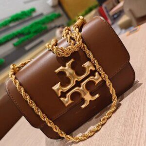 Tory Burch Brown Shoulder Bag with Gold Accents Authentic